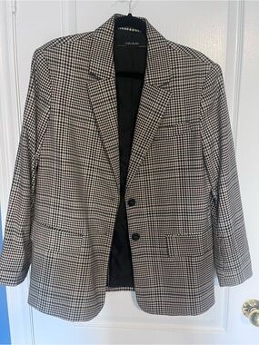 Zara Black and White Houndstooth Sport Coat